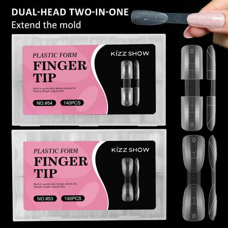 140Pcs Scale Crystal Armor 2 In 1 Nail Forms for Salon Quality Rapid Extension at Home