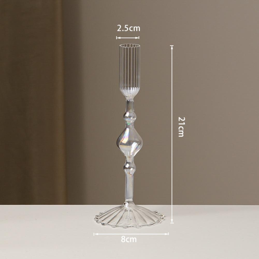 Creative Glass Candle Holder Romantic Candlelight Dinner Candlestick Living Room Dining Table Decoration Wedding Party Decor