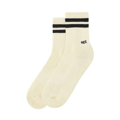 CHAUSSETTES LOGO EPT RAYÉES (IVOIRE_NOIR)