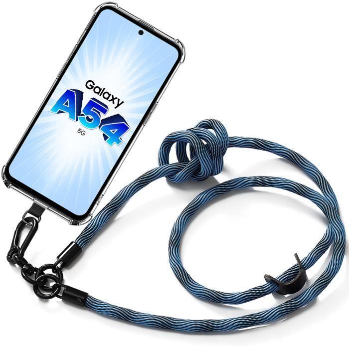 Case with Strap - BOOLING - for Samsung Galaxy A54 5G - Flexible - Transparent - Blue