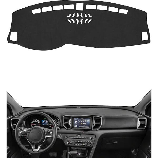 BIBLOZ Dash Cover For Toyota Sienna 2004-2010 Accessories Black Flannel Dashboard Cover Mat Car Dashboard UV Sun Protection