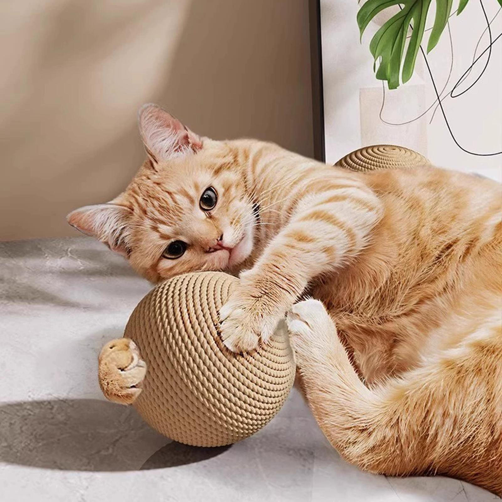 

Сизалевый мяч для кошек, интерактивная игрушка для стачивания когтей, 4 дюйма, устойчивый к царапинам, товары для питомцев, когтеточка