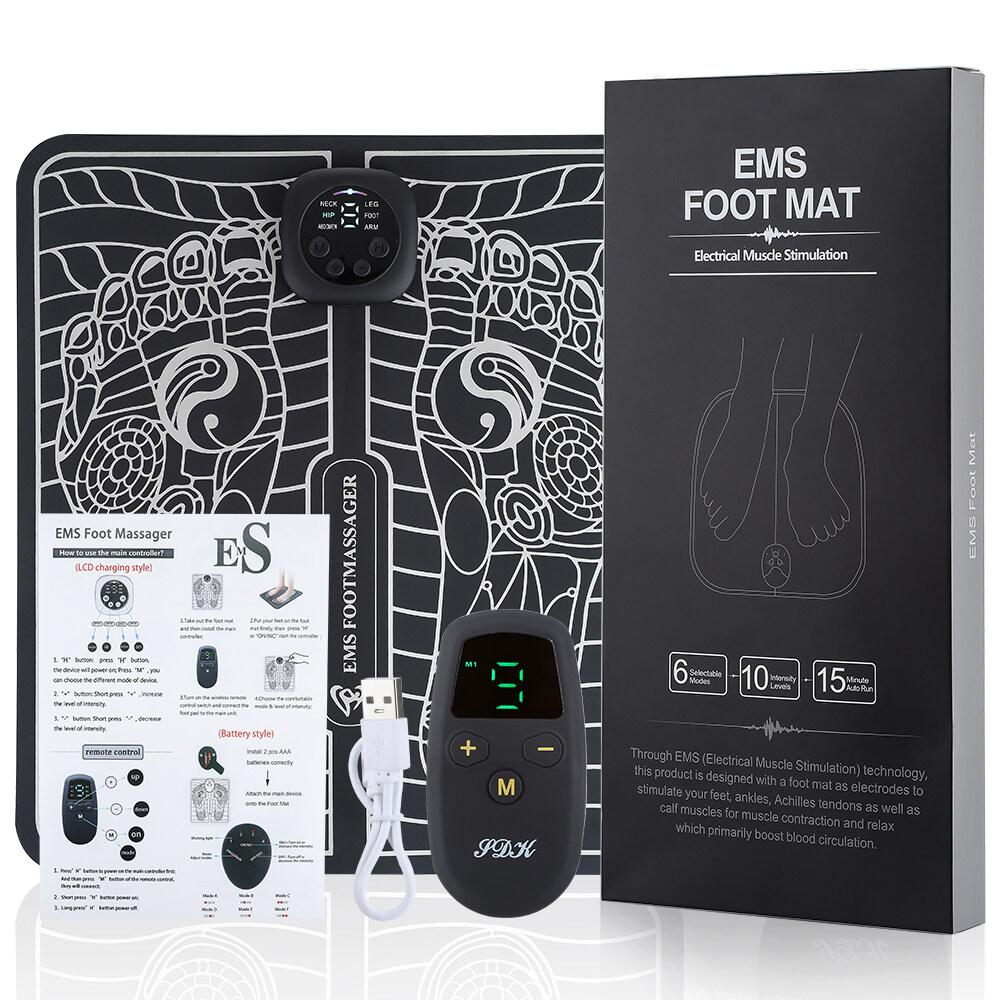 Electric EMS Foot Massager Mat Pulse Acupuncture Foot Massage Pad Machine Ankles Feet Pain Relief Muscle Stimulator Health Care