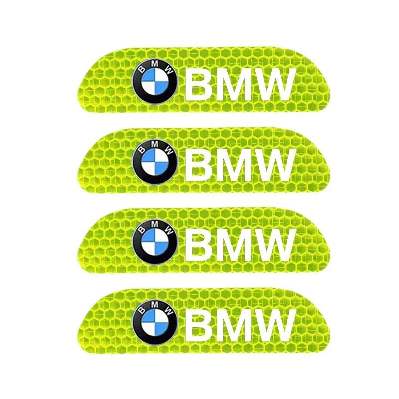 4Pcs/Set Car Door Stickers DIY Car BMW M Reflective Tape Warning Mark Reflective Open Notice Bicycle Accessories Car Decoration
