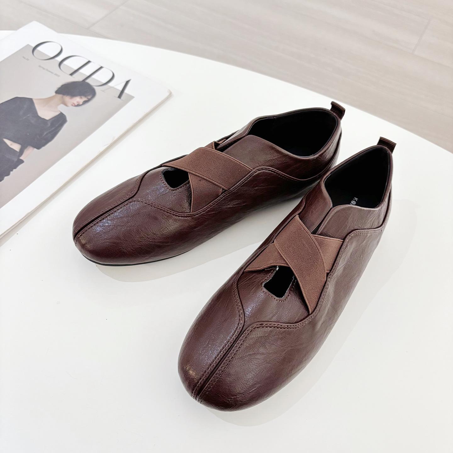 

Women s Round Toe Moccasins: Breathable Microfiber, Non-Slip Rubber Sole, Low-Cut Flat Design 39 коричневый