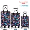 Compact Lightweight Folding Shopping Cart with Insulated Bag and Universal Wheels