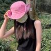 Retro Washed Love Cowboy Bucket Hats Women Spring Summer Outdoor Frenulum Sun Protection Sweet Pink Sun Hat Fisherman Caps
