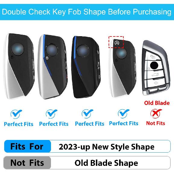 OLLEN 2PCS Soft Silicone Key Fob Cover, Fit for BMW 2024 2025 2026 New 5/7 Series 740i 760i IX IX3 XM X1 X2 X3 X5 X6 X7 I5 I7 etc, Car Key Case