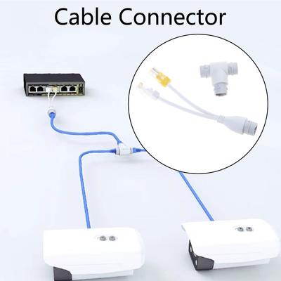 Güvenlik Kamerası Kurulumu, Ağ İzleme Sistemi için 2'si 1 arada POE Ayırıcı Üç Yollu RJ45 Konnektörü
