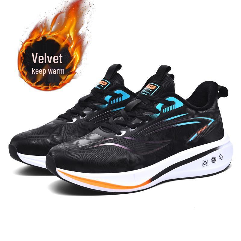 

Мужские кроссовки на флисовой подкладке из углеродного волокна, кожаная поверхность, размеры 45-48, идеально подходят для учеников средней и старшей школы, бега и гонок. 45 зелёный/чёрный