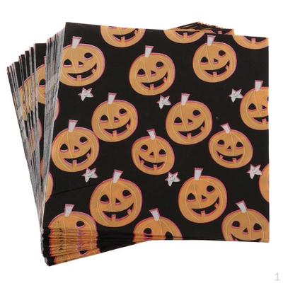 40pcs Happy Halloween Pumpkin Paper Napkin Disposable Tableware Decor