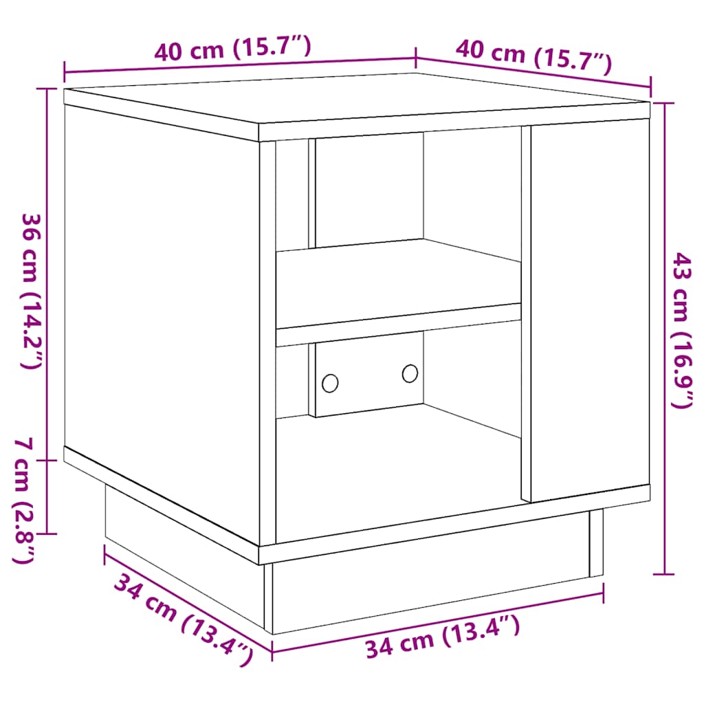 Coffee Table with Vintage Wood Look 40 X 40 X 43 Cm Engineered Wood