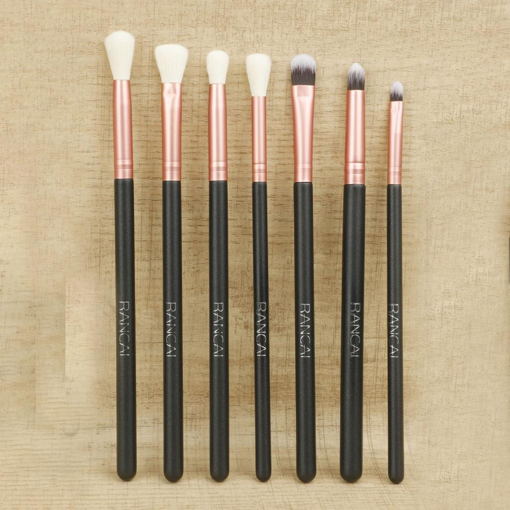 7pcs Eyeshadow Brush Eye Blender Brush Kit, Wooden Handle Vegan Makeup Tool, Flawlessly Applies Eyeshadow & Sets Concealer