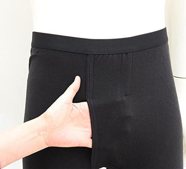 BANTAN Toray Soft Thermo Winter and 3-Pack Tights, Front-Opening, Thigh-Length Innerwear, Moisture-Wicking Heat-Generating, Men's (M, 3-Pack, Black)