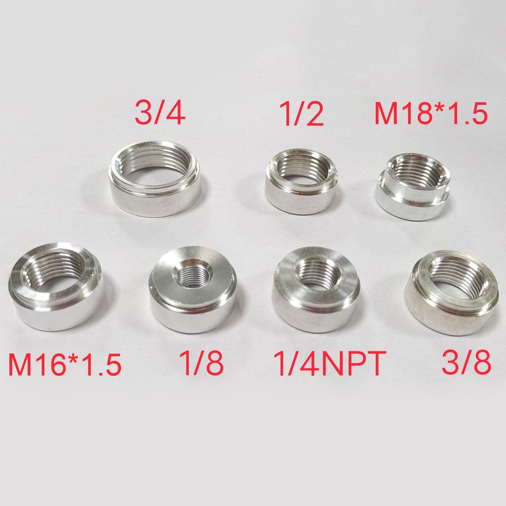 Female Thread Aluminum Weld Connector Nut 1/4 1/2 3/8 1/8 NPT M14 M16 M18 Bung Fitting Adapter Auto Part
