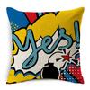 Cotton Linen Throw Pillow Cover American Pop Art Cushion Cover Pow Bang Wow Love Pineapple Modern Decorative Sofa Cushion Covers