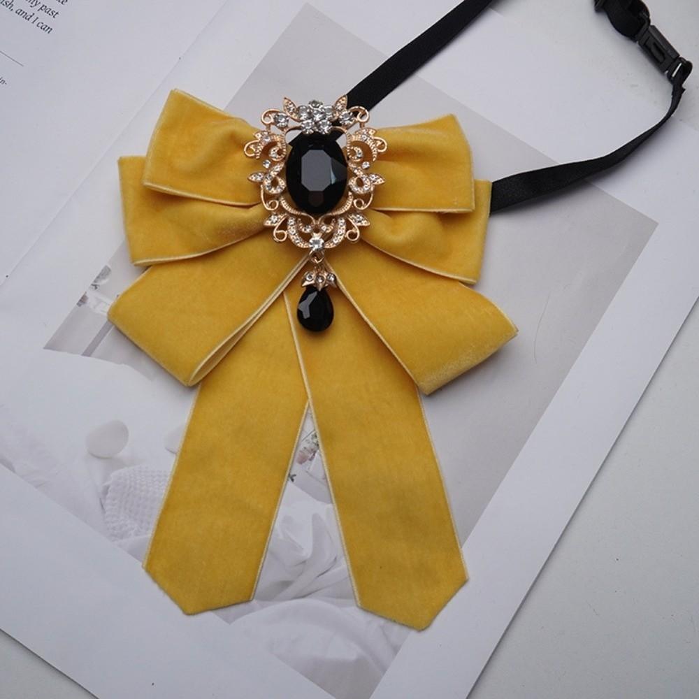 

Ретро Полиэстер Галстук-бабочка Бархат Алмазный Бархат Галстук-бабочка Регулируемые Броши на шею Женские жёлтый