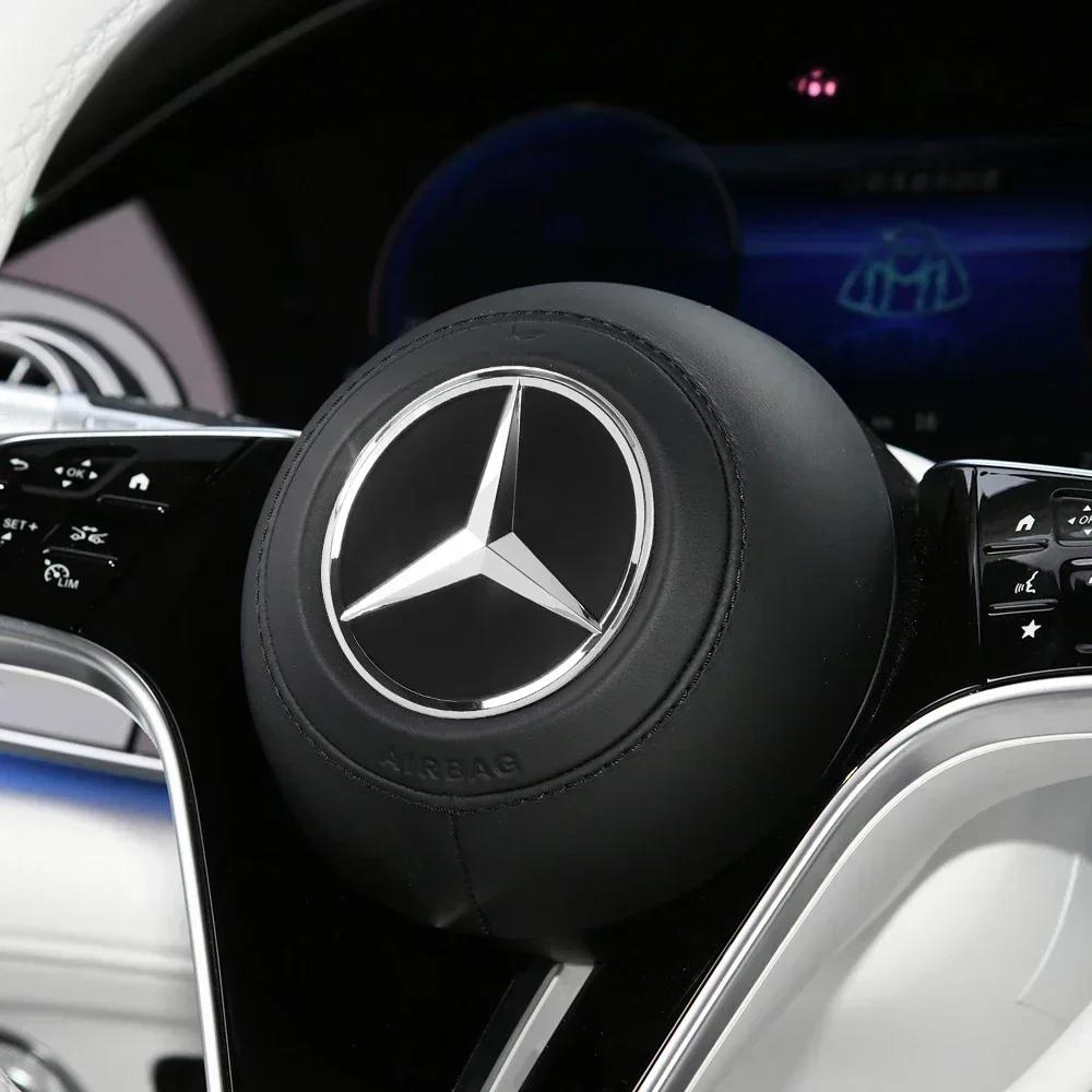 For Mercedes Benz W211 W203 W204 W210 W124 AMG W202 CLA W212 W205 3D Aluminum Car Styling Steering Wheel Badge Sticker Accessory
