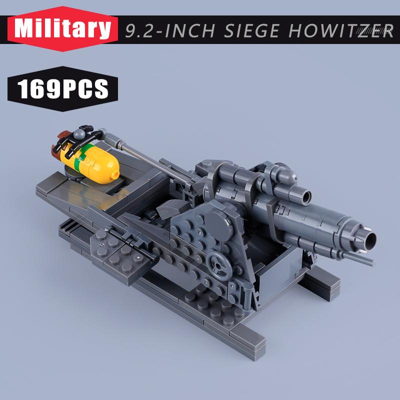 WW1 Military Series Tank Krupp Artillery Building Blocks Soldier Figures Accessories Howitzer Italian British Warrior Bricks Toy