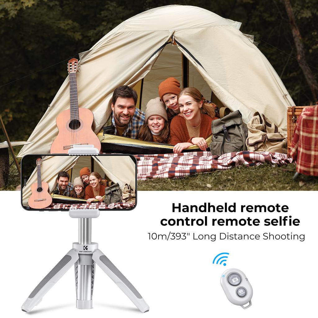 K&F CONCEPT Cell Phone Tripod MS02 13.4''/34cm Bluetooth Selfie Stick for iPhone DSLR Camera Live Streaming Selfie Stick Stands