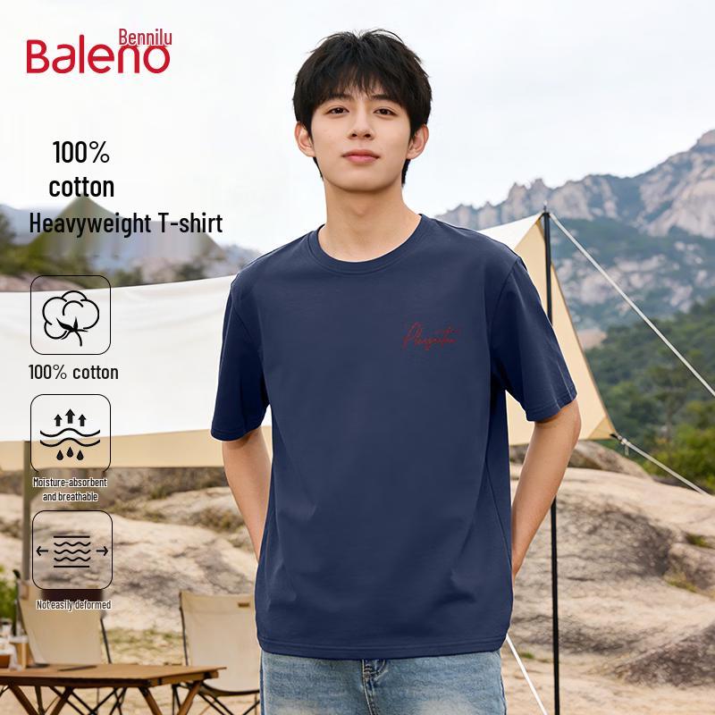 Baleno Men s Pure Cotton Loose Fit Short Sleeve T-Shirt XL