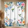Watercolor Flower Hummingbird Shower Curtain Spring Bird Butterfly Wisteria Rose Floral Plant Nature Modern Bathroom Decor Polyester Curtains with