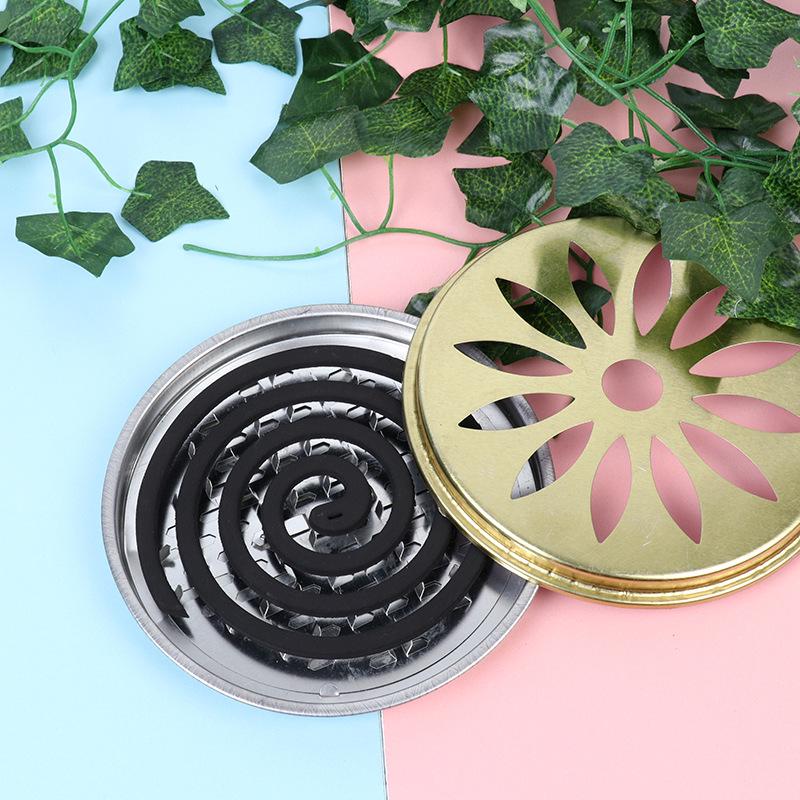 Elevated Fireproof Mosquito Coil Tray with Handle and Lid