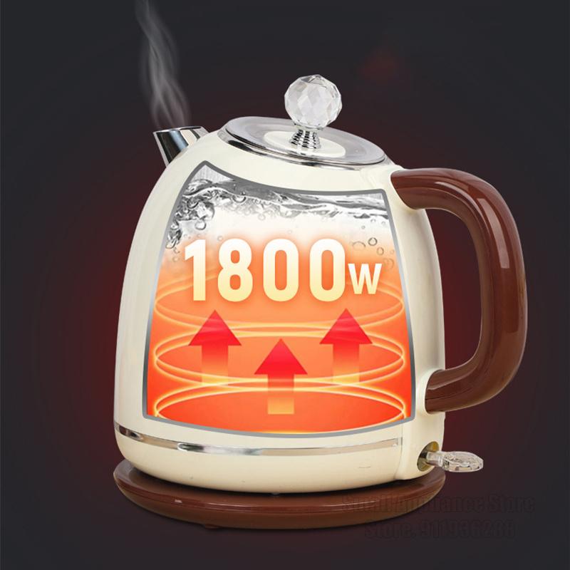 Hervidor eléctrico portátil de acero inoxidable de 1,8 l, mini hervidor de agua doméstico de 220 V, electrodomésticos de cocina.