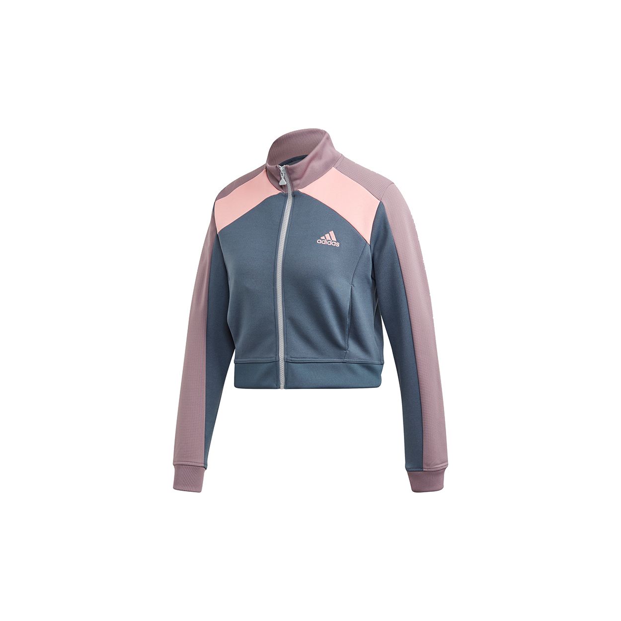 

Adidas Logo Color Block Stand Collar Short Jacket Women Jacket Heritage-Blue GG6721 L