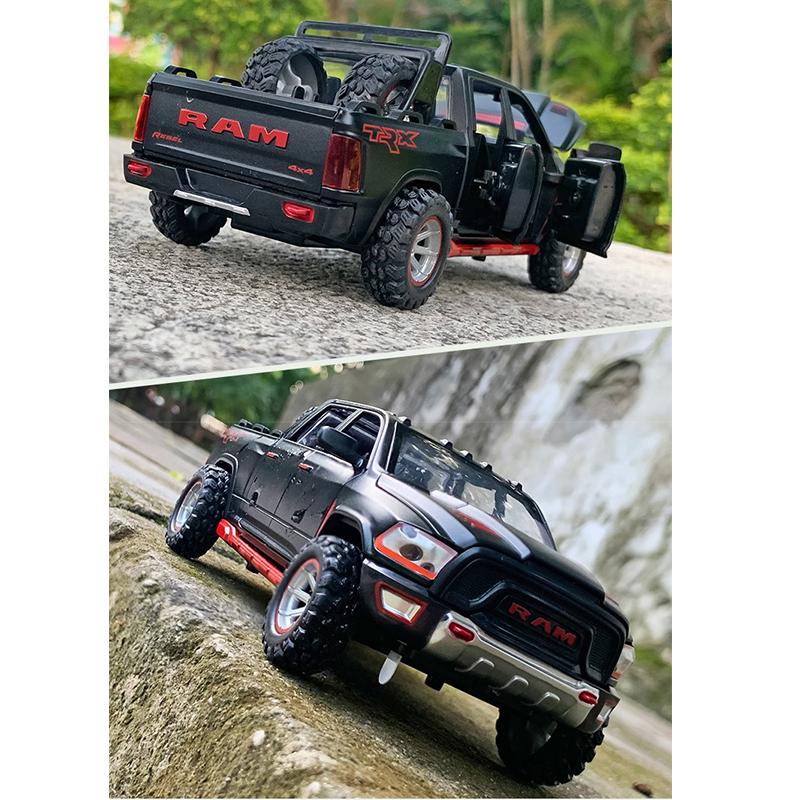 1/32 Dodge RAM TRX Diecast Alloy Model Car Miniature Pickup Off-Road for Children Collection Kids Metal Vehicles Boys Hot Toys