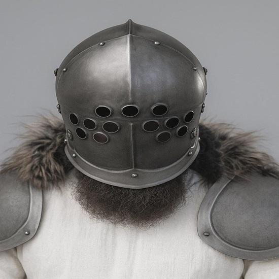 Marauder Helmet Medieval Full Face Armor 18 Gauge Steel Knight Helmet LARP  Cosplay Ready - Halloween Gift