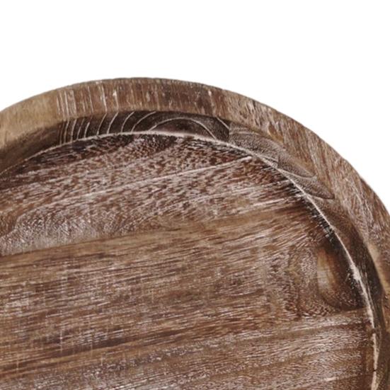 Dřevěný podnos pod svíčky Rustikální kulatá dekorativní farmářská stolní dekorace Bílý nátěr