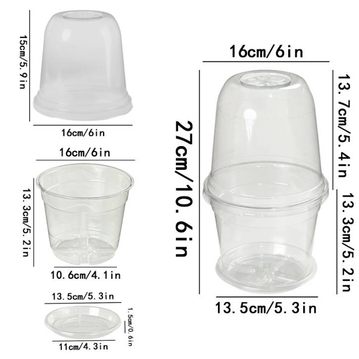 6 Inch Seedling Pots for Plants, Nursery Starting Pots with Drainage Holes for Indoor Outdoor Gardening