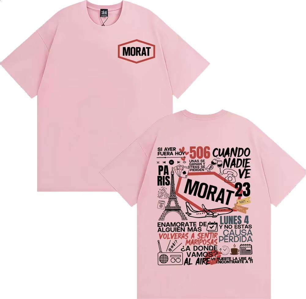 Rock Band Morat Album Graphic Print T Shirts Unisex Unisex Fashion High Street Hip Hop Tshirt 100 Cotton Cozy Short Sleeve T Shirt