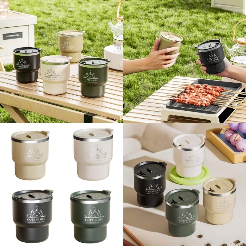 Leak Proof Stainless Steel Coffee Cup With Sealed Lid For Outdoor Camping Office Use Double Layer Insulated Travel Mug