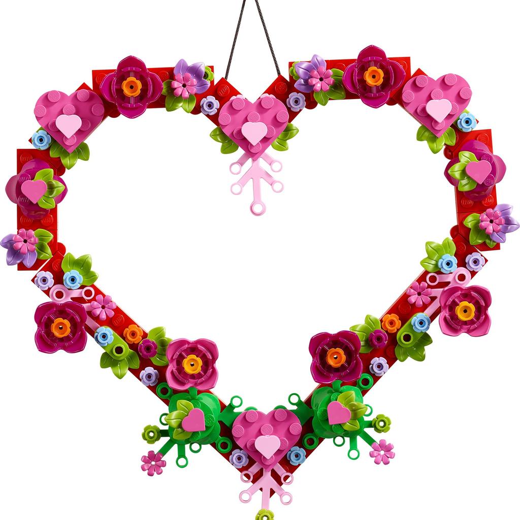 LEGO Heart Ornament Building Toy Kit, Artificial Flower Heart Arrangement, Arts & Crafts for Kids Ages 9 and Up, 40638