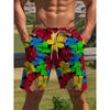 3D Printed Vibrant Street Shorts Abstract Design Tropical Plant Pattern Suitable for Party Casual Beach Shorts Party Shorts