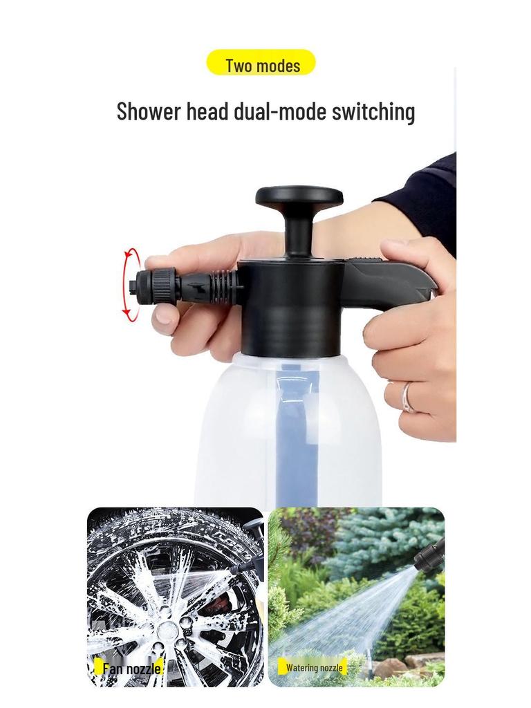 2L Manual Air Pressure Foam Sprayer for Car Wash, Acid & Alkali Resistant, Ideal for Garden and Household Use.