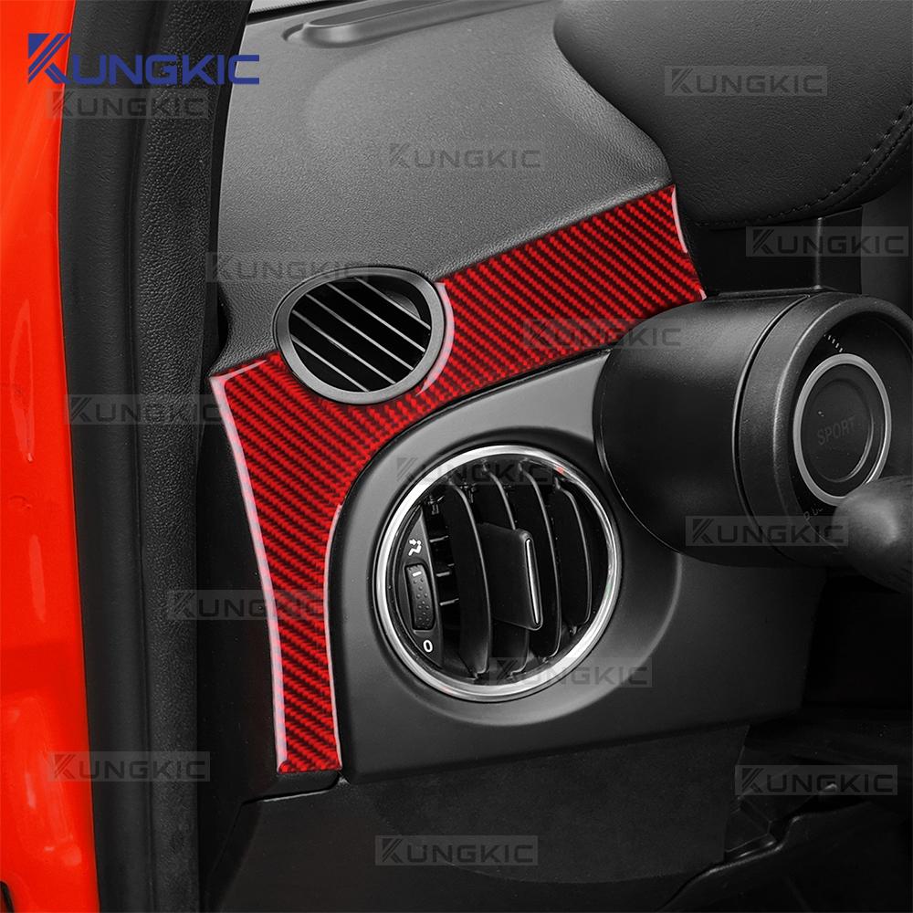 For Abarth 595 595C /695 695C/ Fiat 500 500C 2016 2017 2018-2025 500e 16-19 Real Soft Carbon Fiber Sticker Car Instrument Strip