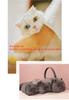 [HUIJUFU] Women's Realistic Fluffy Plush Cat Crossbody Bag (Large Blue Cat)