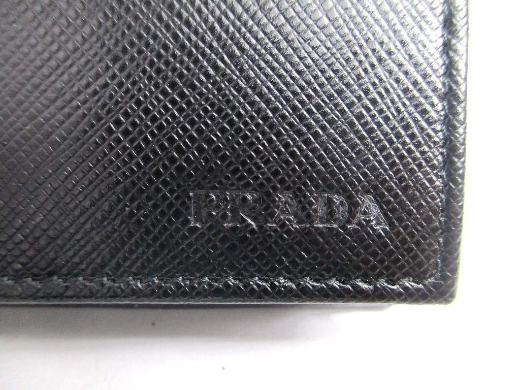 Authentic PRADA Saffiano Black Leather Coin Case Purse #a883  Refurbished