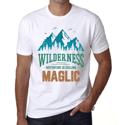Men’s Vintage Tee Shirt Graphic T Shirt Wilderness MAGLIC White