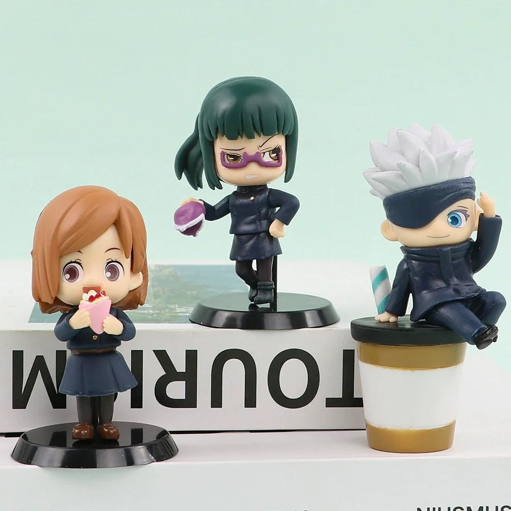 6Pcs/Pack Jujutsu Kaisen Q Posket Figure Satoru Gojo Geto Suguru Yuji 7cm Figurine Anime Collection Dolls Toy Model Ornaments