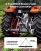 3 Point Trailer Hitch with Trailer Ball, 3 Pt Quick Hitch Attachment, Tractor Tow Drawbar Adapter, Compatible with Category 2 Tractor, Kubota,