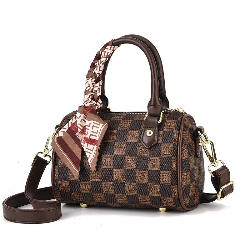 Trendy New Women's Bag Fashion Boston Pillow Bag Textured Versatile Flower Handbag Generation