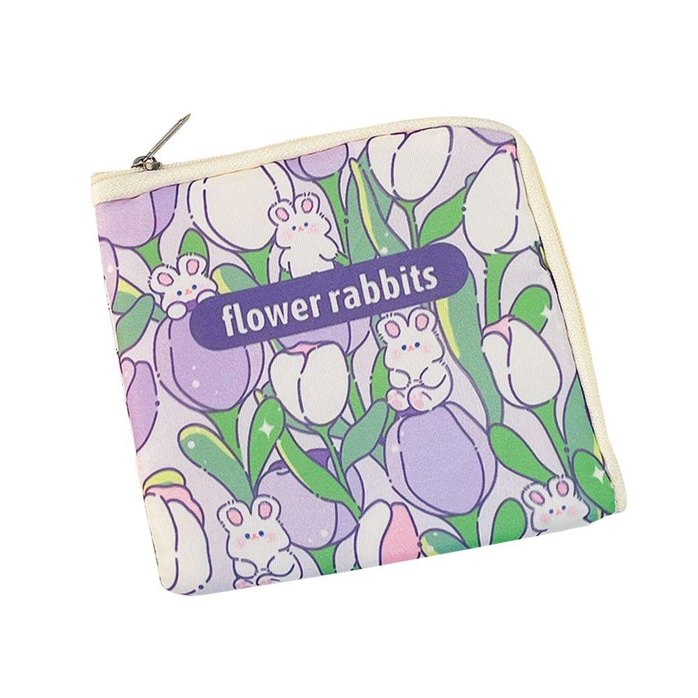 Multicolor Sanitary Napkin Storage Bag Oxford Cartoon Animal Coin Purse Large Capacity Travel Supplies Card Organizer Bag