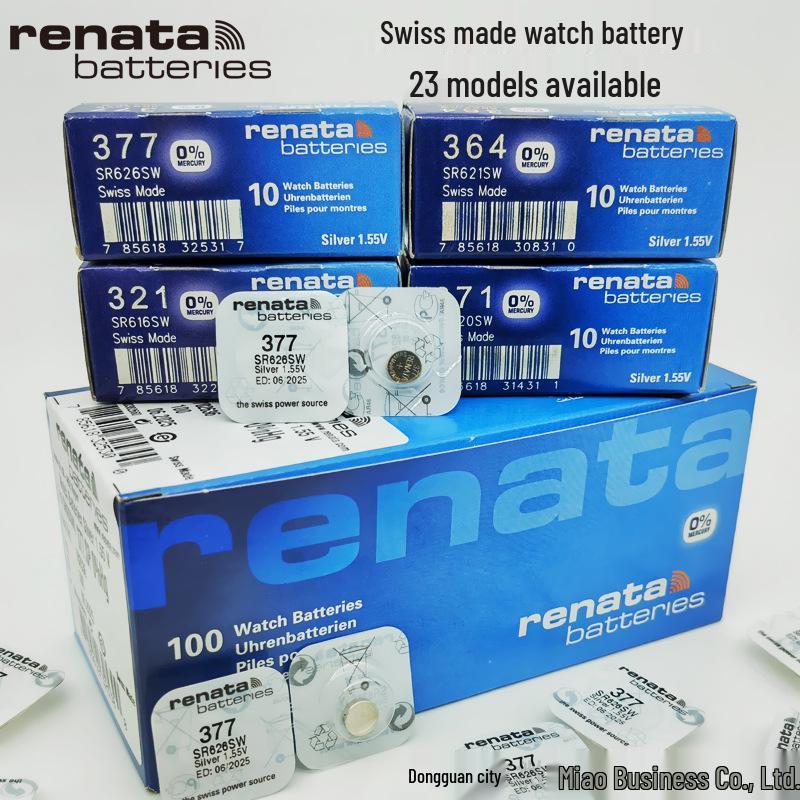 Swiss Renata Watch Button Batteries: 377, 364, 321, 371