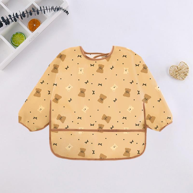 Long-sleeve Bibs for Baby Cute Colorful Cartoon Design Waterproof Apron for Children From 0 To 3 Years