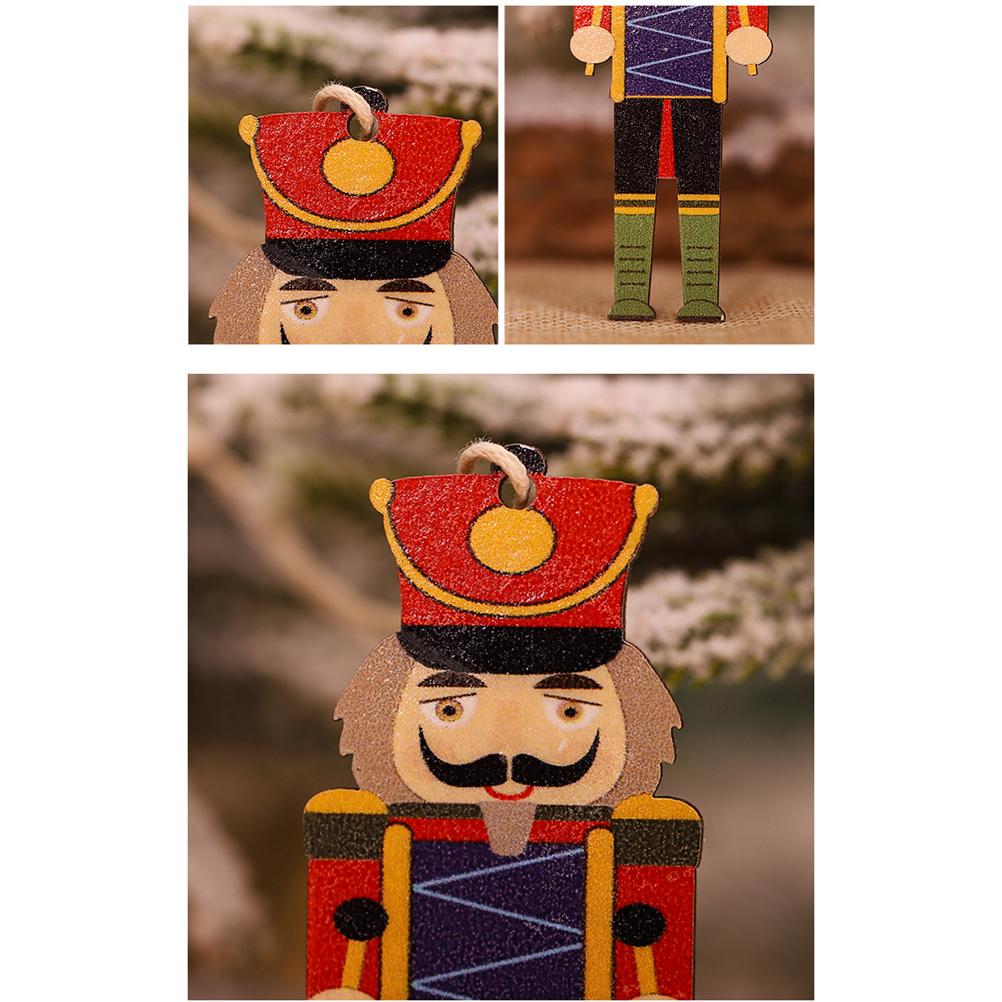 Weihnachtsbaum Nussknacker Anhänger Weihnachten Holz Walnuss Soldat Hängende Dekoration für Weihnachtsfeier