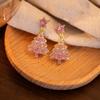 Festive Five Point Star Earrings with Sparkling Crystals Sturdy Alloy Comfort Fit for Christmas Celebrations